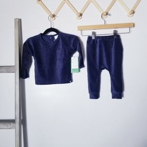 NWT MODERN MOMENTS GERBER SOFT CORDUROY OUTFIT NAVY SIZE 12 MONTHS